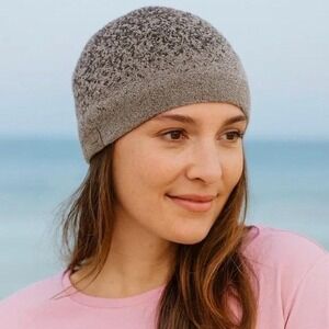 NEW Barefoot Dreams Women's CozyChic‎ Lite Confetti Beanie Storm Gray-Dark Brown